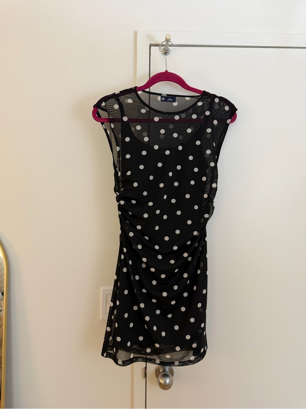 GAP Black Dress with White Polka Dots